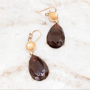 Brown Teardrop Dangle Earrings